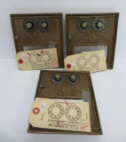 Four Eagle front post office box doors, with combinations, 5 1/2