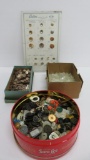 Large lot of buttons, plastic and metal