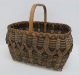 Vintage basket, split wood woven, 16