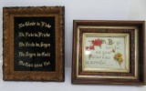 Two period motto print picture frames