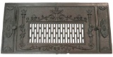 Ornate metal grate, fireplace grate, Greek design, 26