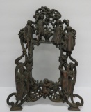Very Ornate Bronze Patina figural frame, 14