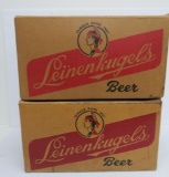 Two vintage cardboard Leinenkugel's beer cases, Eddy Springs, 14 1/2