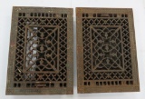Two cast iron floor grates, 13 1/2