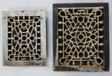 Two Cast iron floor grates registers