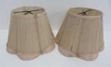 Two vintage silk lamp shades, 9