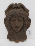 Cast Iron Wine goddess plaque, 16