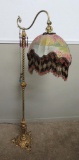 Fantastic Beaded and painted Shade Floor Lamp, 58