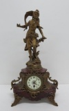 La Ravine French Mantle clock, marble base, Francois Moreau