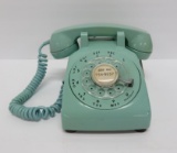 Turquoise rotary dial telephone, Bell System