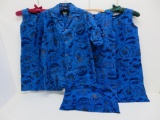 Hawaiiana and Ui-Maikai clothing, three dresses and one shirt, 100% cotton