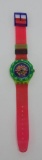 Vintage Swatch Watch, pink and lime green, Scuba Bay Breeze