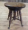 Adjustable height stool, piano organ style, glass ball and claw foot
