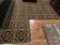 Decorative patterned rug, unusual cut out for hearth