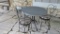 Ice Cream parlor Bistro set with concrete top and three metal chairs