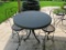 Ice Cream parlor Bistro set with concrete top and two metal chairs