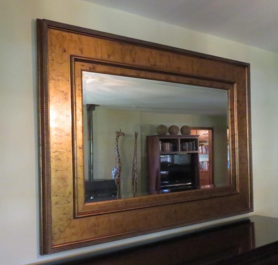 very Large Decorative entry mirror, bevel glass, 68" x 49"