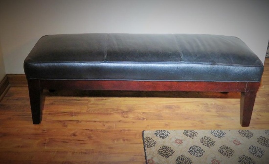 Leather bench, McCreary Modern, 54" long