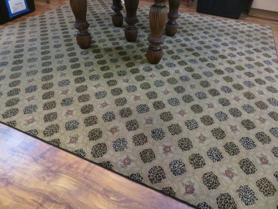 Custom floor rug, 9'5" x 10', earth tones