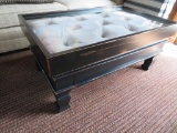 Convertible table ottoman, glass top, 30