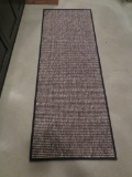 Custom runner, earth tone with black trim, 6' long and 26
