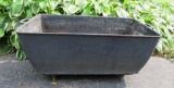 Vintage cast iron rectangular pot, two handles, 28