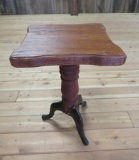 Adjustable stool small table, cast iron legs, 13 1/2