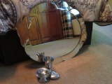 Bathroom accessories lot, mirror and chrome pieces