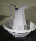Ironstone pitcher and bowl, 11