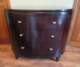 Thomasville demi lun dresser, three drawer, marble top