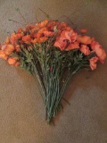 Silk orange poppy flowers, about 38 stems