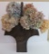 Metal decorative basket and dried hydrangea flowers, 18