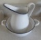 Black and White enamel unusual pitcher and bowl