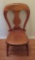 Very nice primitive solid seat rounded back chair