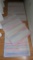 Three matching patterned rag rugs, pink pastel, thick, 3' x 2'