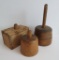 Three vintage wooden butter molds