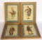 Set of four framed prints, vintage costumed figures, attributed Klein, 9
