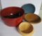 Four wooden bowls, painted,decorative