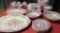 Red and White transferware, Johnson Bro Romantic England, and Bristol Crown Ducal platter (chip)