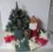 Christmas lot with wooden Santa, angel cloth garland, 24
