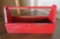 Red painted wood tool carrier, 20