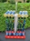Croquet set with rack, red white and blue