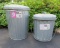 Two small galvanized cans with covers, 6 gallon and 10 gallon