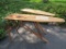 Two wooden ironing boards, folding, 56