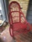 Bentwood Adirondack style porch chair, red paint, 44