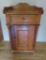 Butternut side cabinet, single drawer and door, wash stand