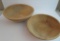Two wooden bowls, one marked Munising 2, 11