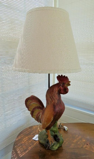 Rooster lamp, working 33" tall