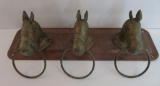Three horse head metal hanger, 11