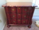 Serpentine chest, three drawer, Paul Weiss Co Fine Furniture